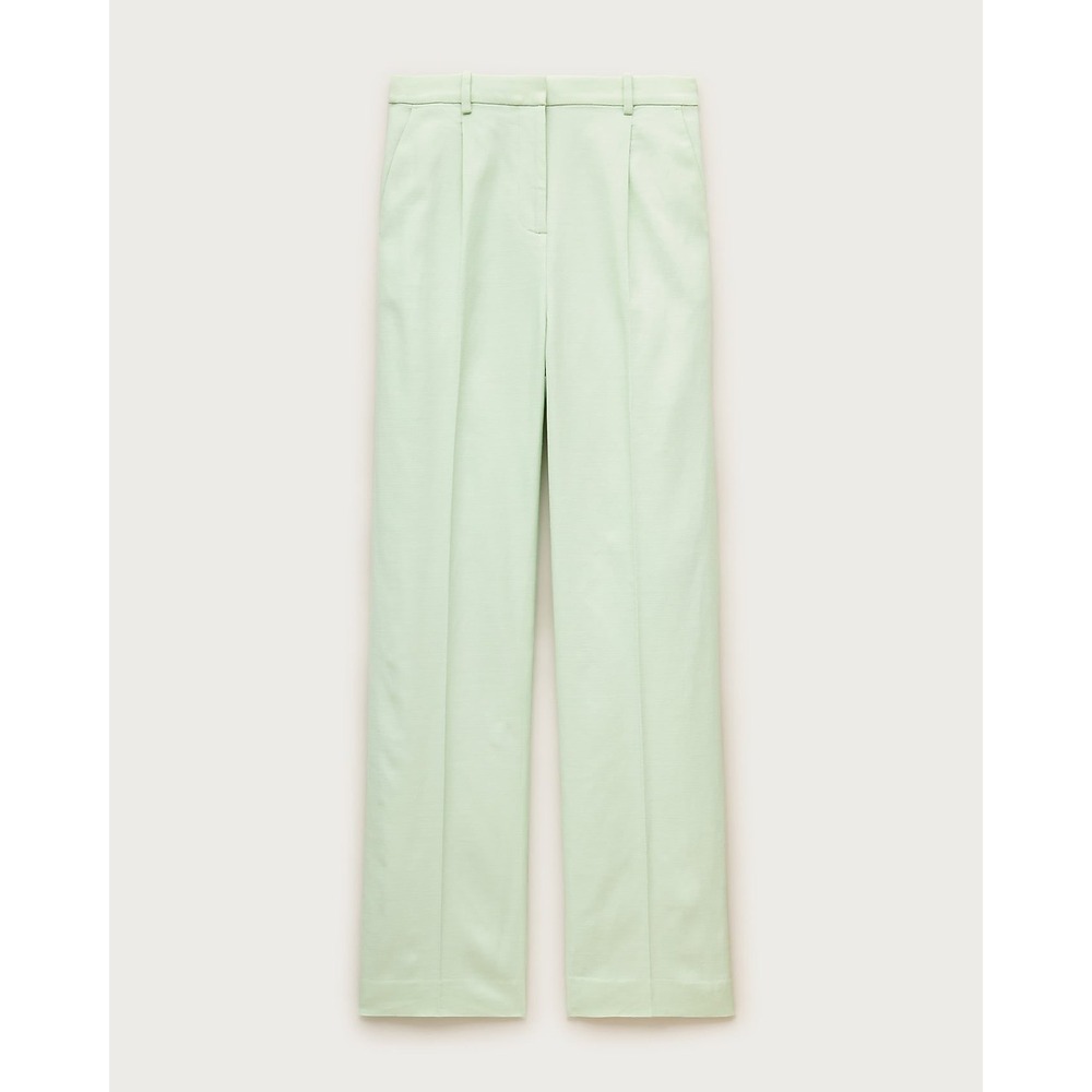 J Crew mint pleated trousers linen cotton straight leg 4 preppy pastel office